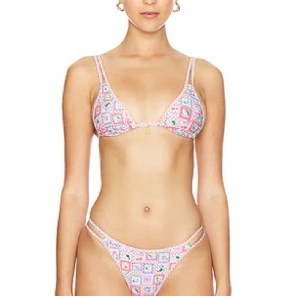 Kulani Kinis Tein Strap Bralette Bikini Top Size Medium New W/ Tag Citron Coast - Picture 3 of 10